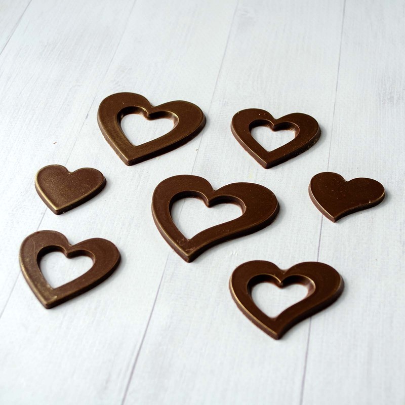 Heart 14 Chocolate Candy Mold, St Valentine's Day Cake Topper, Plaster Soap Mold gallery