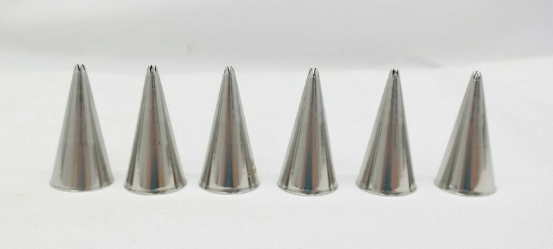 Paderno Icing Tips 3MM Decorating Star Tubes Set of 6 Pieces TF