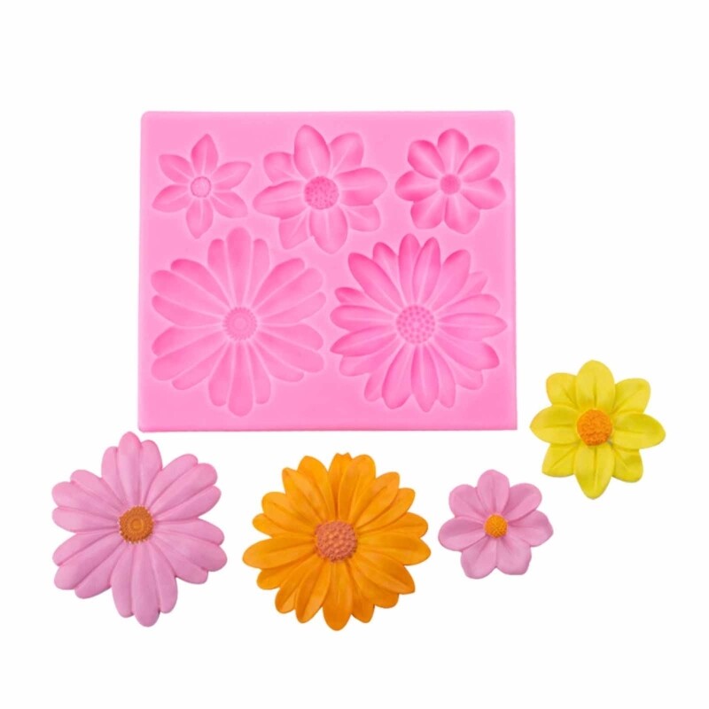 Daisy Shape Silicone Flexible Grade Mould Clay Resin Ceramics Candy gallery