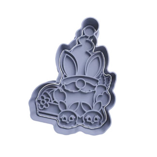 Easter Bunny Gnome With Eggs And Carrot Cookie Cutter Fondant Baking