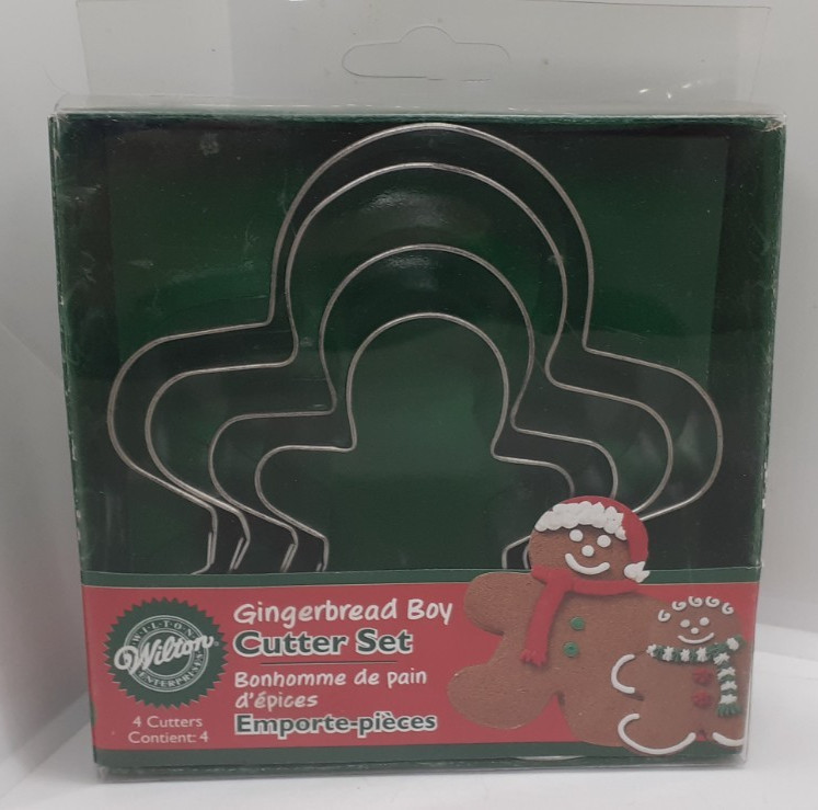 NEW Wilton Gingerbread Boy Nesting Metal Cookie Cutter Set 4 Pieces 2.75″- 4.75″