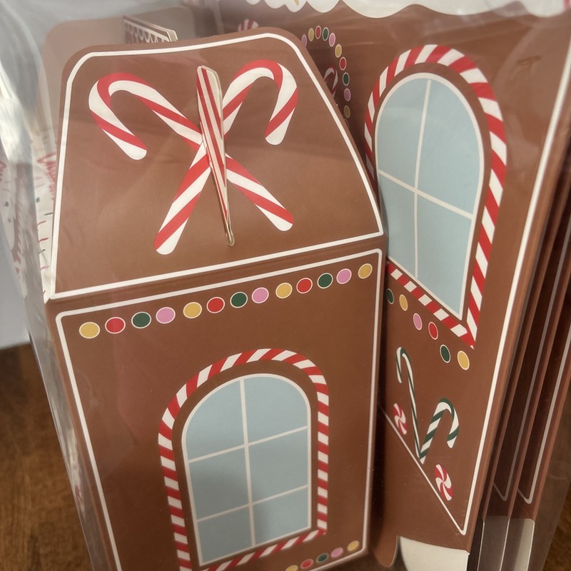 New Gold Eagle Print Gingerbread Gable Treat Boxes w/ Window 6 Pack Holiday gallery