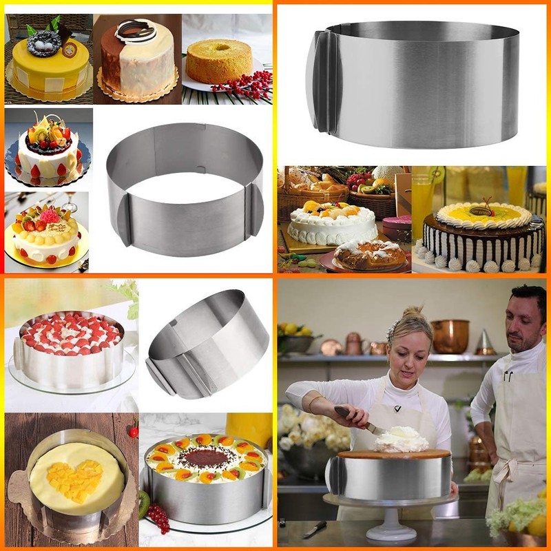 Adjustable Cake Mould Stainless Steel Cake Mousse Ring 6 to 12 Inch, Thickened C gallery