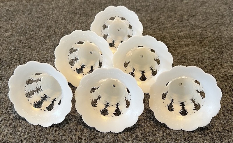 Vintage Wilton Filigree Wedding Cake White Bell Topper Decorations 6 pcs gallery