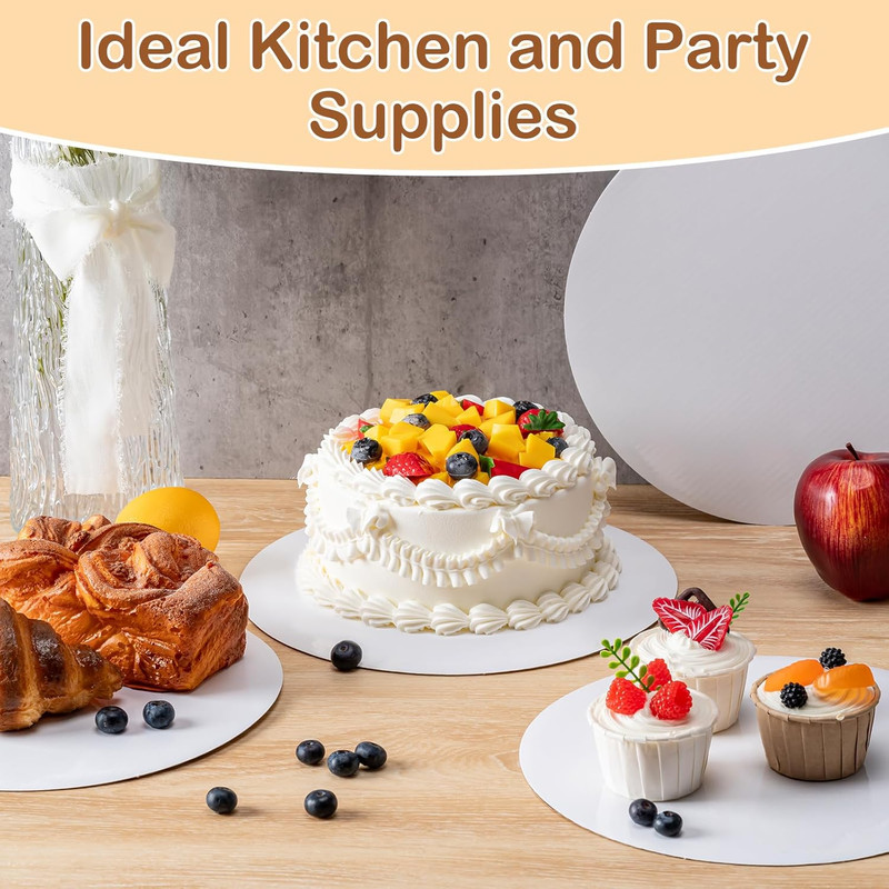 6 Pcs Cake Boards,White Cake Boards 10 Inch Round,100%Food-Graded Cardboard Cake gallery