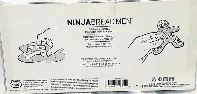 FRED NINJABREAD MEN NINJA COOKIE CUTTERS SET OF 3 FUN KARATE BAKING KIDS PARTY gallery