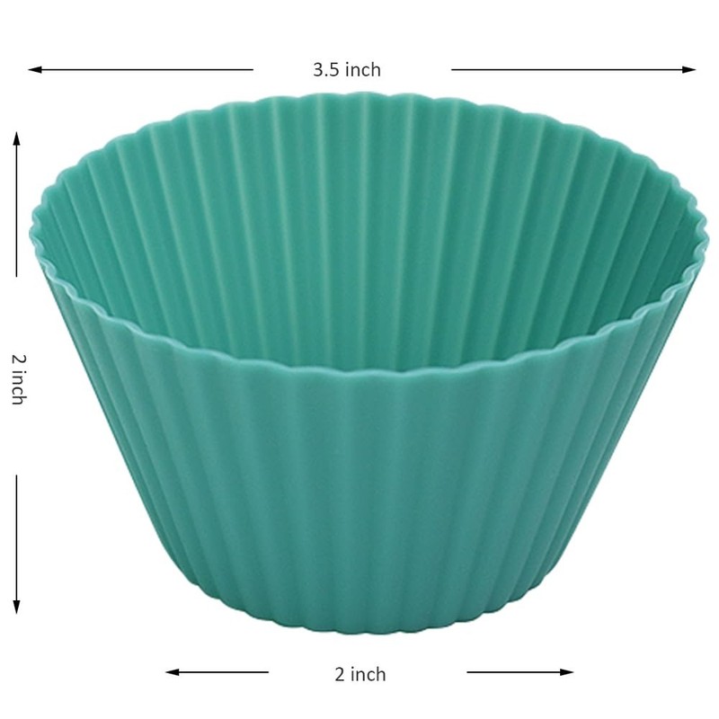 Extra Large Silicone Cupcake Muffin Cups 24 Pcs, 3.54 Inch Muffin Liners, Reu... gallery