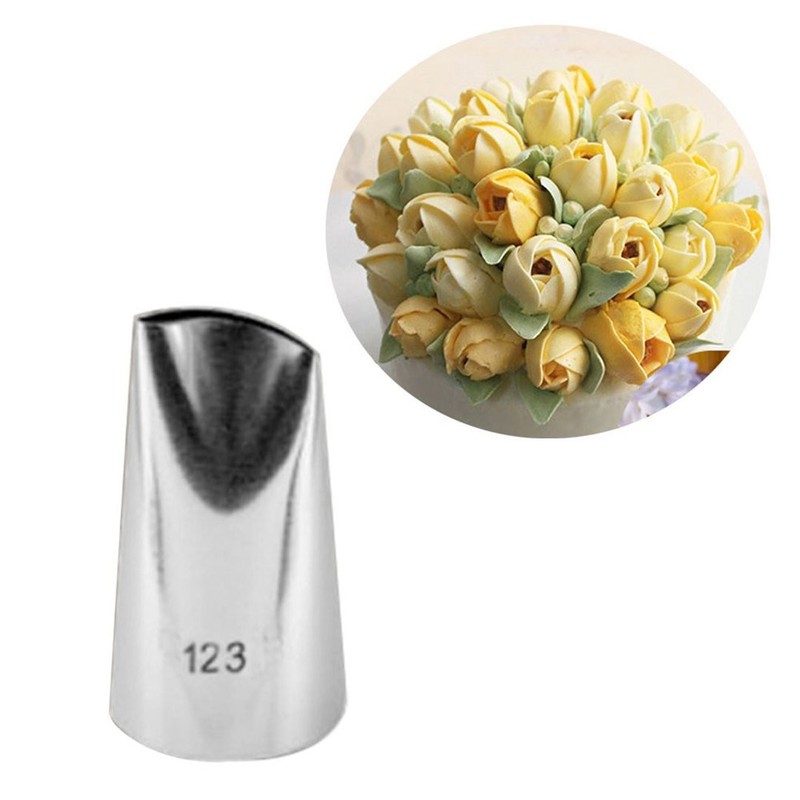 5 piece Stainless Steel Rose Flower Piping Tips Piping Nozzles Cake Decoratin... gallery