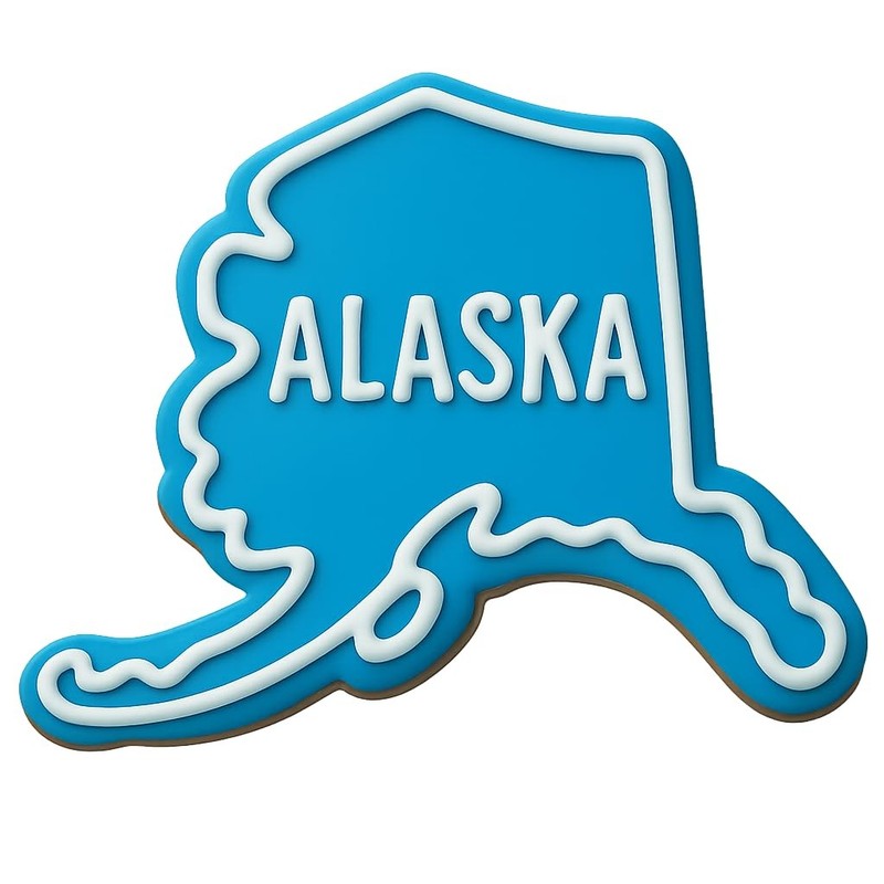 Alaska State Silhouette Cookie Cutter & Stamp, Fondant & Clay - 4x3.3 gallery