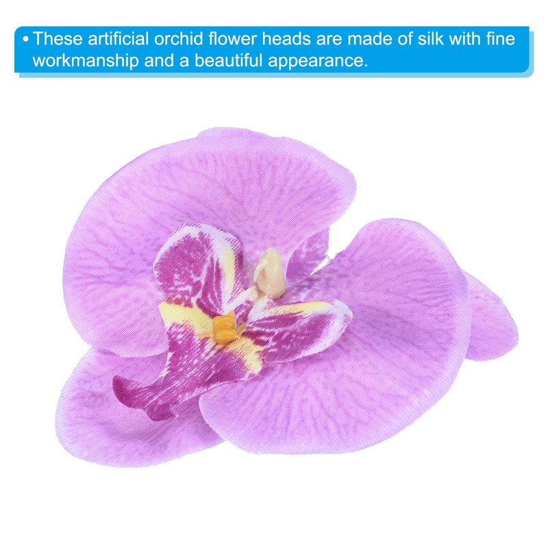 20Pcs 3.5" Artificial Silk Butterfly Orchid Flower Heads for DIY, Light Purple gallery