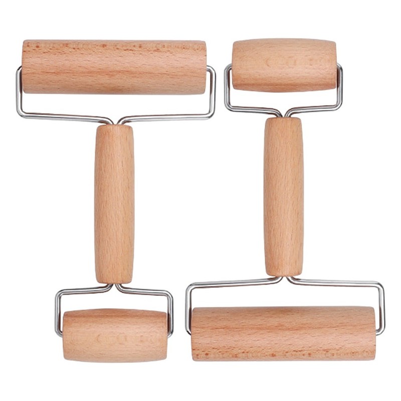 2 Pcs Small Wooden Dough Roller Pins Double Ended Stick Pastry Pizza Roller