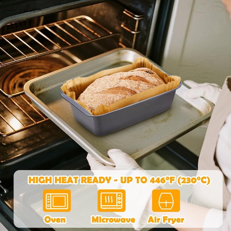YQL 120PCS Loaf Pan Liners, Non-Stick Disposable Bread 120PCS, Brown gallery