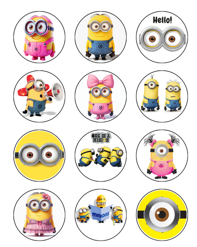 Minions Edible Cupcake Toppers Wafer Birthday Cake Minion Decorations (2 Sizes) gallery