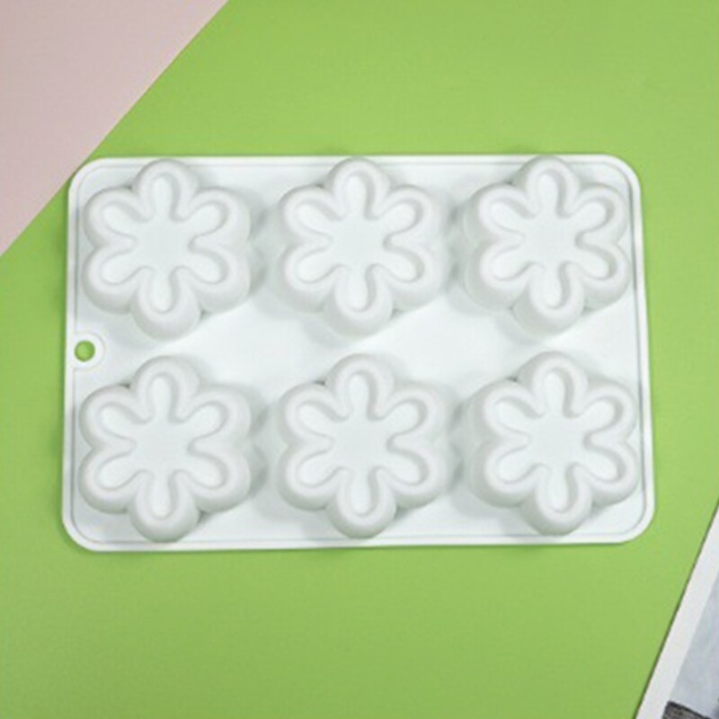 6-cavity Six Petals Flower Silicone Mold for DIY Mousse Cake Jelly Puddings gallery