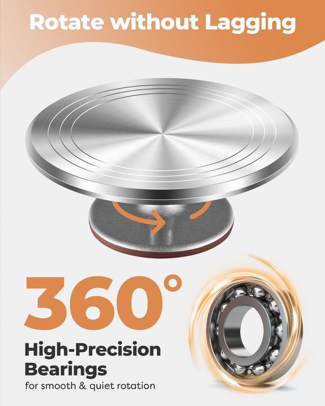253 Pcs Cake Decorating Kit, 12" Aluminum Alloy Cake Turntable, 48 Numbered I... gallery