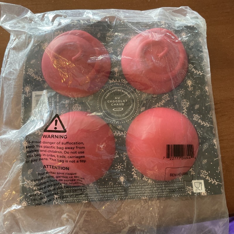 Modern Bliss Hot Chocolate Swirl Bomb Maker Red Silicone Mold, Makes 2" Spheres gallery