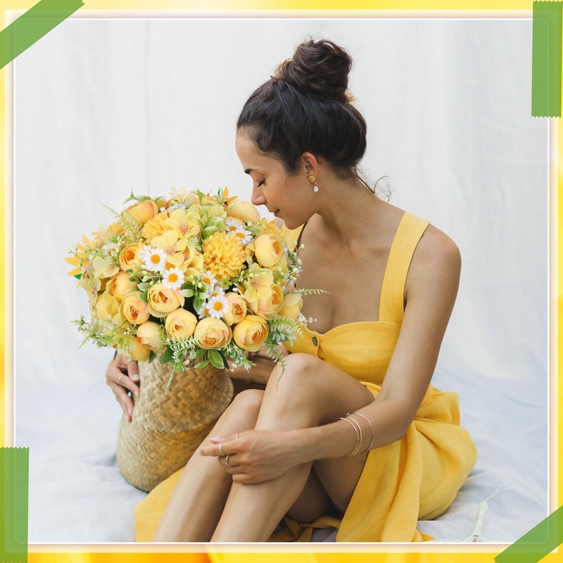 Tigeen Peonies Artificial Flowers Faux Roses Silk Flowers Hydrangea Artificial gallery