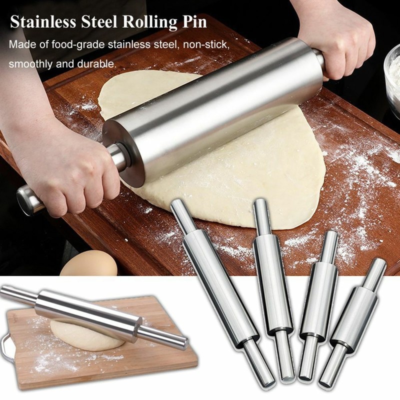 Stainless Rolling Pin Non-stick Pastry Dough Roller Baking Kitchen Tools gallery