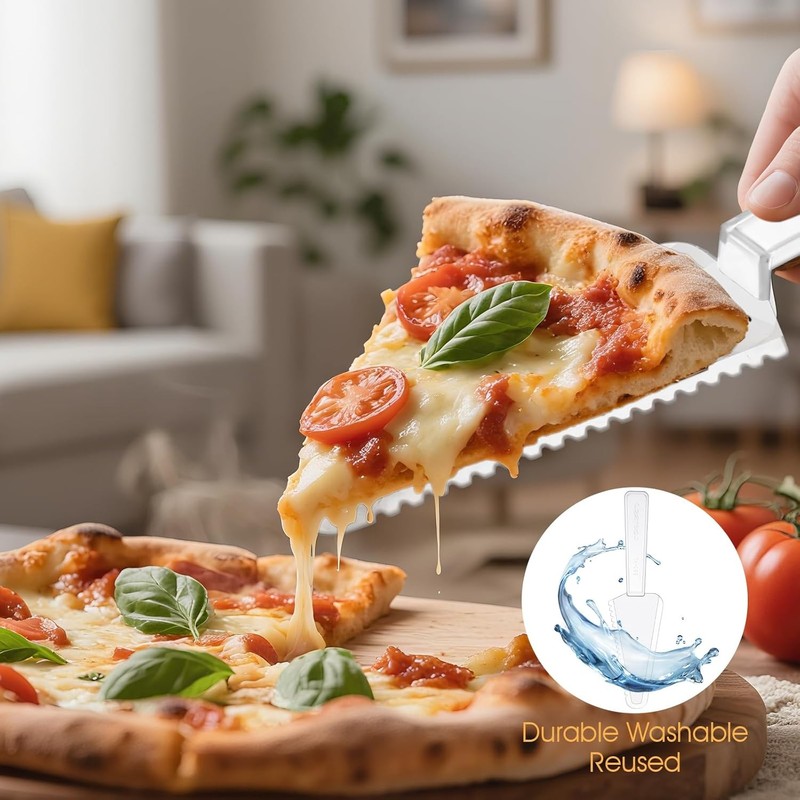 50 Pcs Plastic Disposable Cake Cutter 9 Inch Wedding Pie Server Plastic Spatula gallery