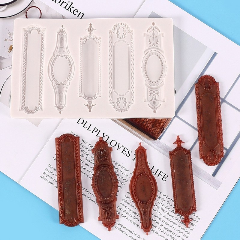 Scroll Door Lock Frame Silicone Mold Fondant Vintage Wedding Cake Gum Paste Mold