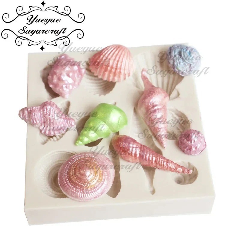 Marine Silicone Mould Seashells Sugarcraft Mermaid Starfish Cake Deco Mold gallery