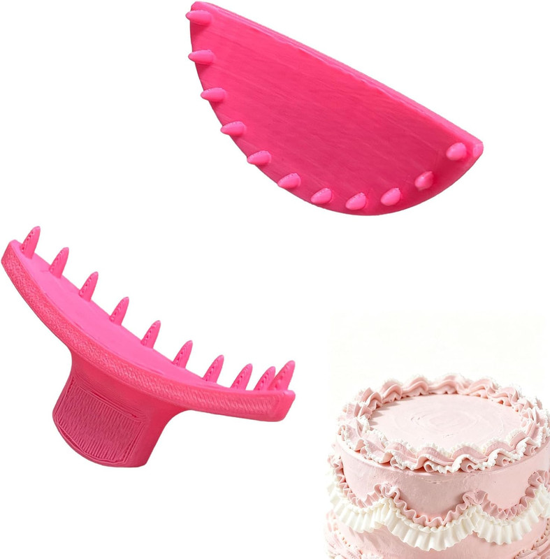 2 PCS Cake Arch Guide Tool, Cake Piping Guide Tool, Ruffle Guide Stencil, Cake D