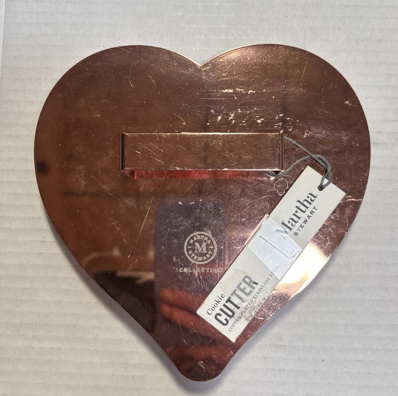 Martha Stewart Collection Copper Coated Heart Cookie Cutter Large 7”x6” NWT