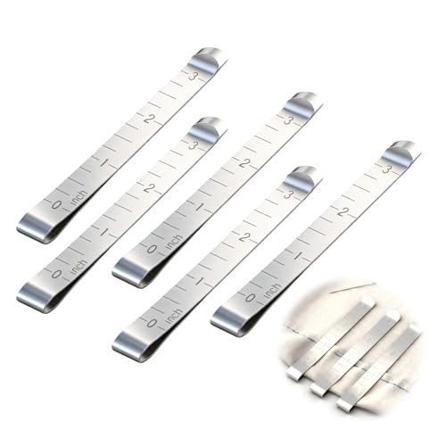 20 PCS Stainless Steel Sewing Clips – 3 Inch Hemming Clips with Ruler Scale