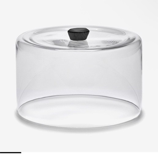 Kelly Wearstler Dune Glass Dome Clear Round Cake Stand with Lid