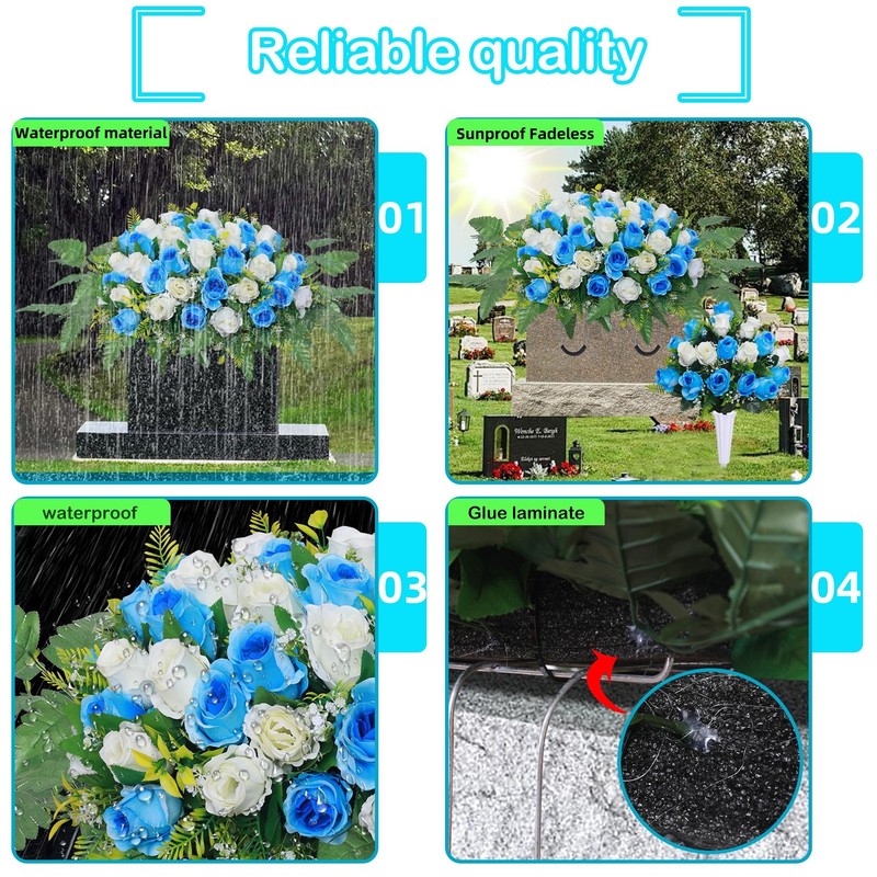 Hibsotco Artificial Cemetery Flower Saddles Cemetery Memorial Flowers gallery