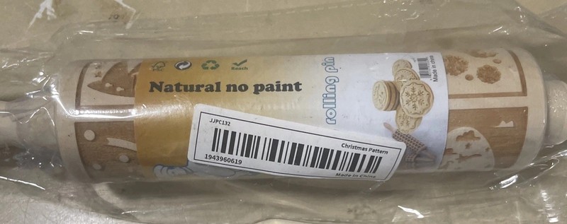 Christmas Wooden Rolling Pin Engraved Embossing 15 1/2” gallery