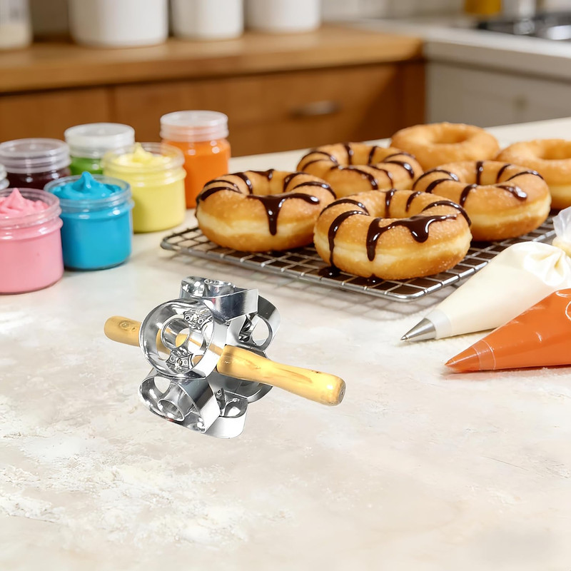 Donut Cutter with Hole Doughnut Cutter Pastry Lattice Roller Cutter Donut Maker gallery