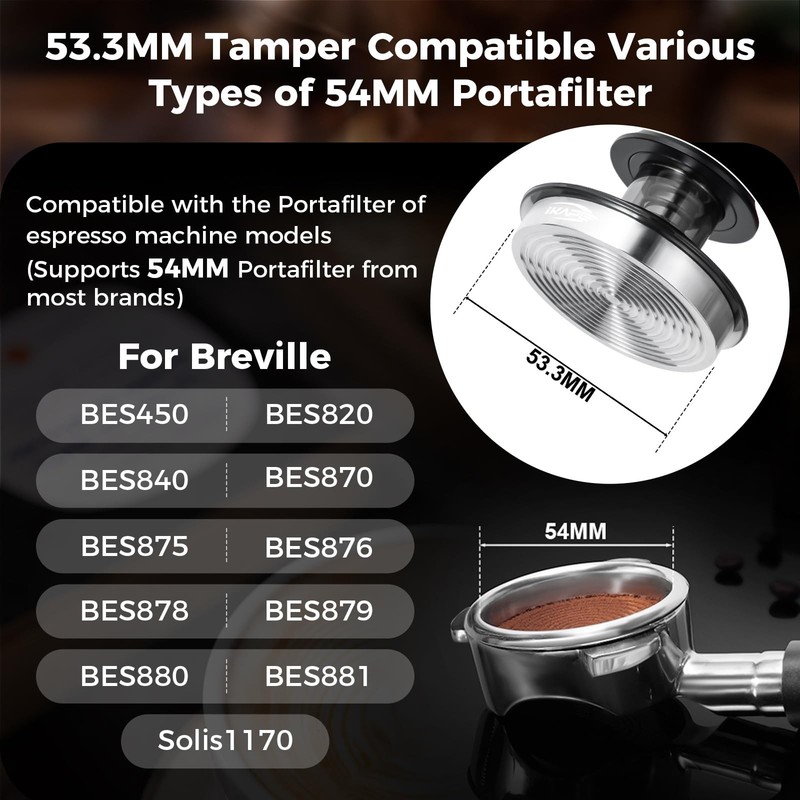 IKAPE 53MM Black Espresso Tool Set 8 IN 1, Coffee Tamper, 53MM, gallery