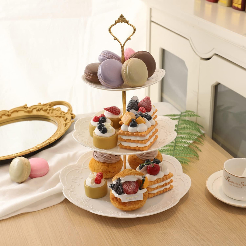 3 Tier Cupcake Stand Cake Stand - Plastic Tiered Serving Tray for Desserts, Cand gallery