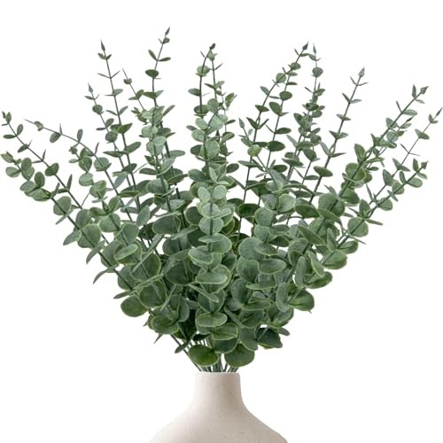 25Pcs Artificial Eucalyptus Stems, Realistic Fake Eucalyptus Branches for Home gallery