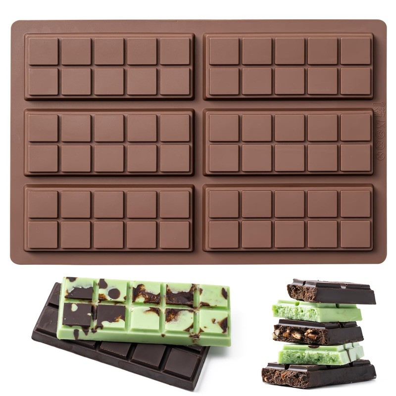 Non Stick Silicone Chocolate Bar Mold Food Grade Deep Chocolate Making Tray NEW