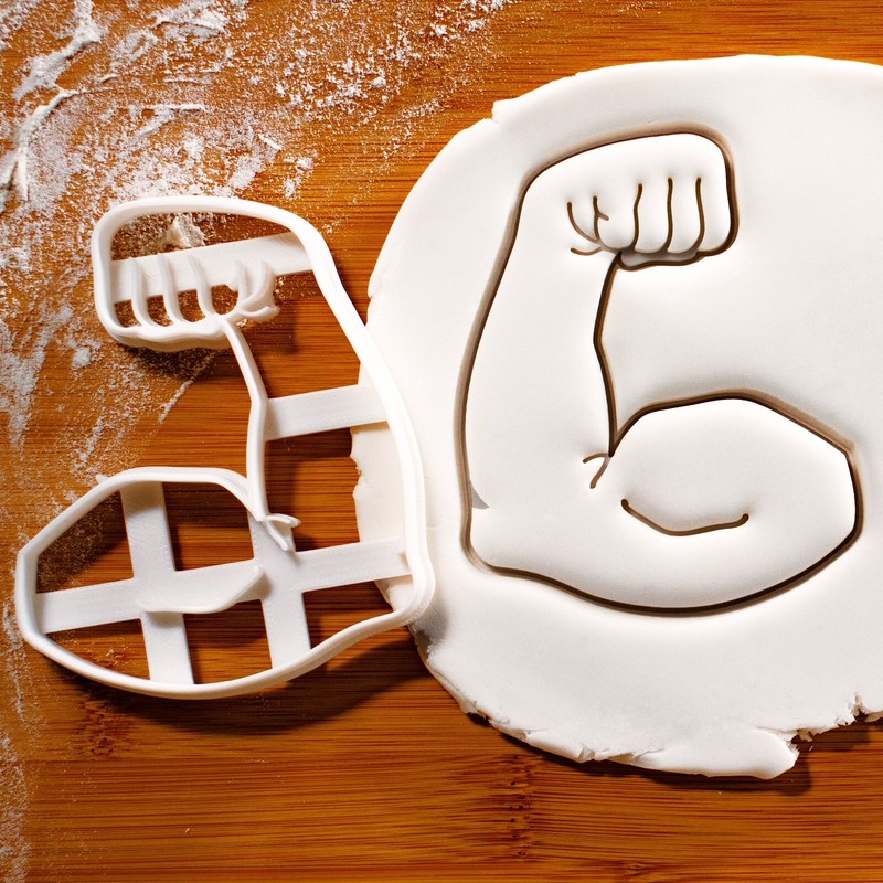 Flexed Bicep Cookie Cutter - weight training sports, exercise fitness gym muscle