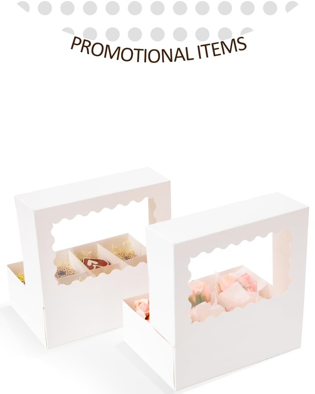 30 Pack White 6 Cupcake Boxes Window Auto-pop 9x6.1x3.3 Inch Bakery Carrier gallery