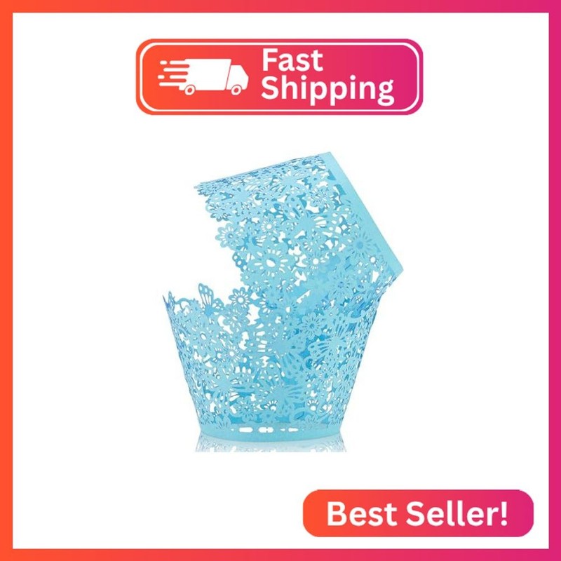 50Pcs Cupcake Wrappers Artistic Bake Cake Paper Lace Laser Cut Liner Baking Cup
