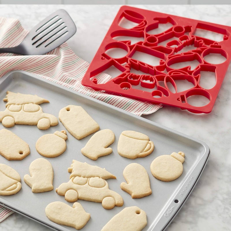 Wilton Holiday Multi-Cookie Cutter Sheet, Red gallery