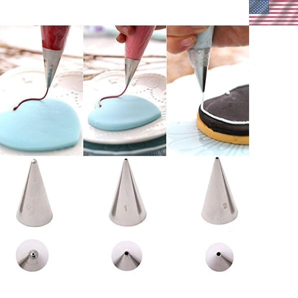 Ultimate Cake Decorating Set – 3 Extra-Fine Piping Nozzles for Baker’s Delight