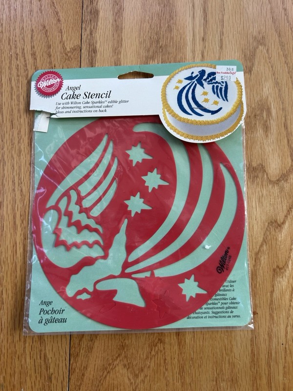 Vintage Wilton Angel Cake Stencil 2104-548 Round Christmas Holiday Baking