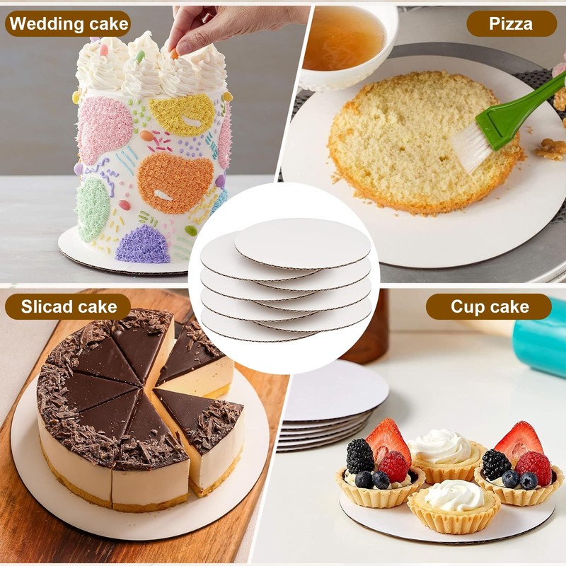 8 Pcs Cake Boards 10 inch Round, Food-Grade White Cake Board Rounds, Sturdy C... gallery