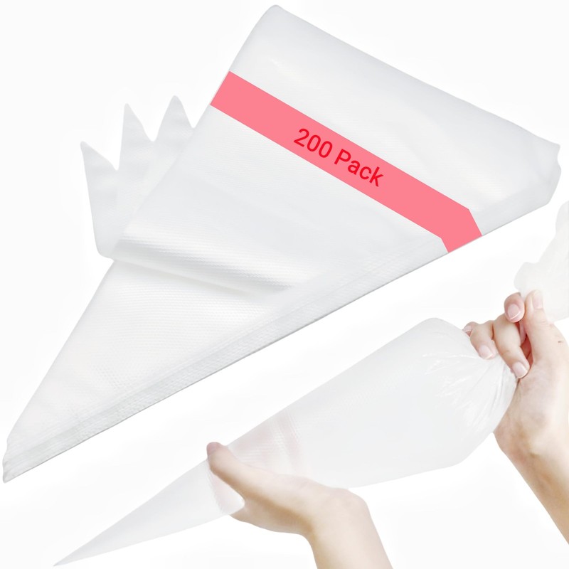 19 Inch Piping Bags,200 Pack Disposable Pastry Bags,Extra Large Thick Anti-Bu…