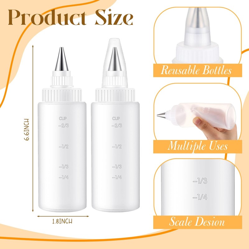 4 Pcs Plastic Squeeze Bottles for Cookie Icing Bottle Decorating Supplies Squ... gallery