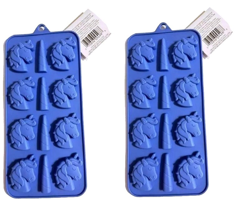 Unicorns and Horns Silicone Candy Molds 12 cav. small Wilton lot of 2 retired