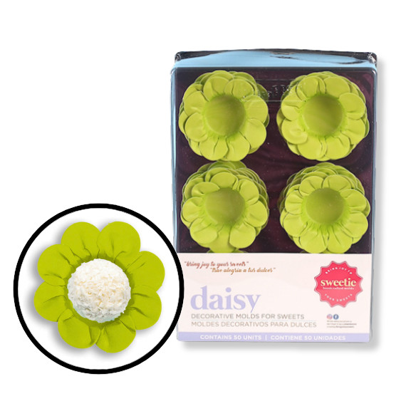 Wholesale Daisy Flower Candy Cups 6 Pack Case: Lime Green – 50% OFF Retail