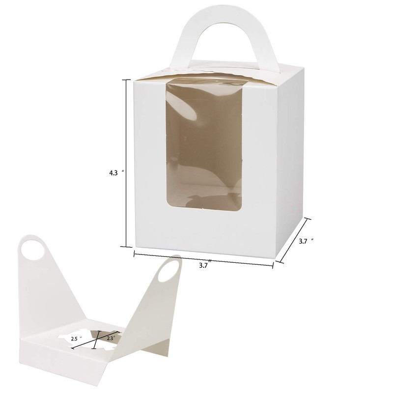 Jucoan 100 Pack White Single Cupcake Boxes, Kraft Paper Individual Cupcake Co... gallery