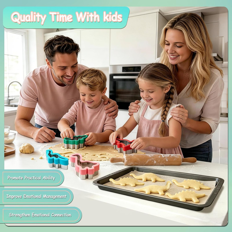 Dinosaur Cookie Cutter Set Stainless Steel Dinosaur Biscuit Cutters | gallery