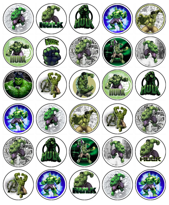 The Hulk Edible Cake Toppers Icing Superhero Cake & Cupcake Decoration (4 Sizes) gallery